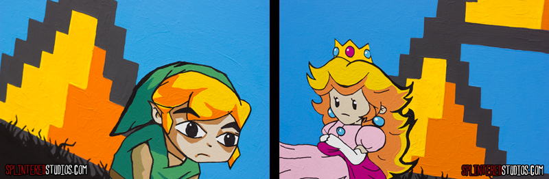 Peach and Link Painting Detail