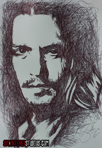 Realistic Drawing of Johnny Depp · Creative Fabrica