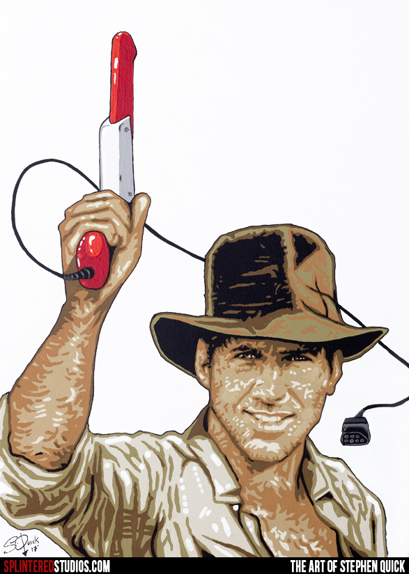 Indiana Jones / Nintendo Mash Up Painting