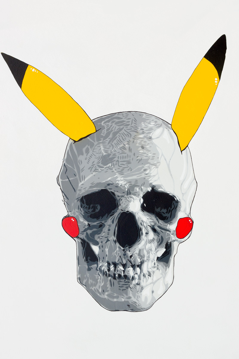Pokemon GOne Skull Satire Painting 