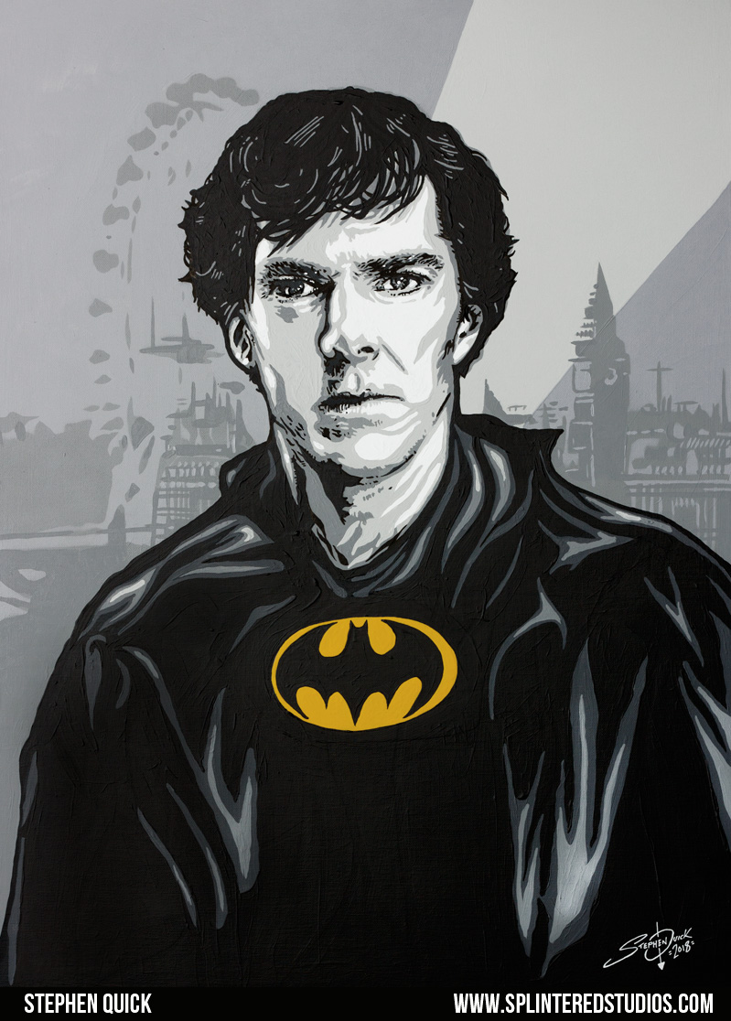 Sherlock Batman Painting 