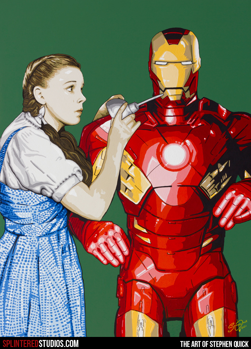 Iron Man Wizard of Oz Mash Up Painting. Tin Man / Iron Man Parody