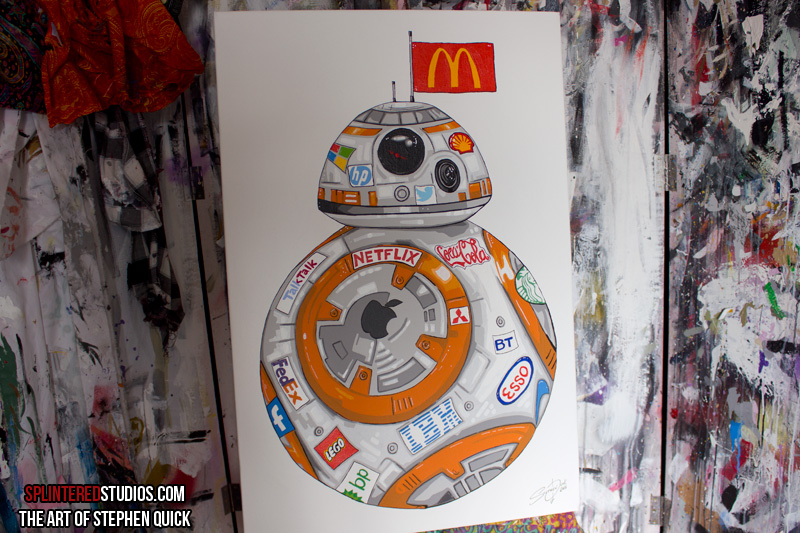 BB-8 Art - Star Wars Painting - Satire Art