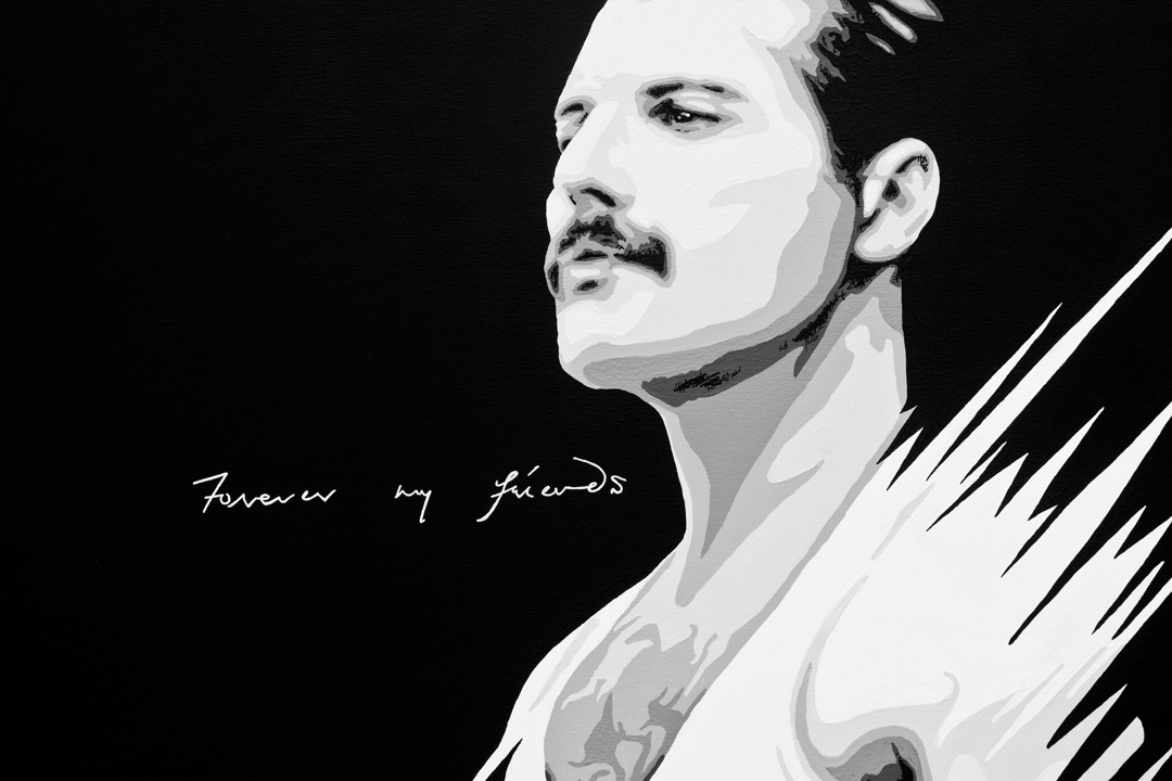 Freddie Mercury Painting Detail