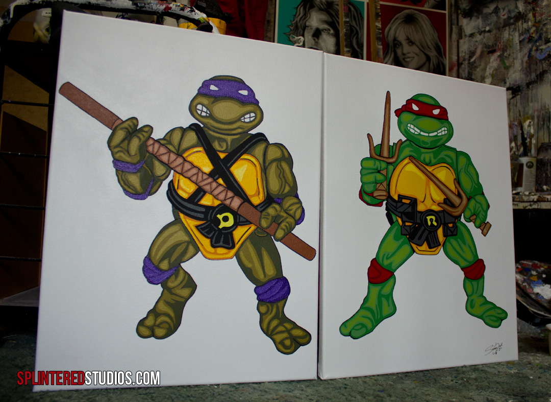 Teenage Mutant Ninja Turtles Donny and Raph Toy Painting 
